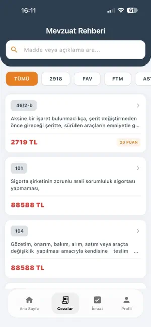 Trafik Ceza Rehberi ekran görüntüsü 2
